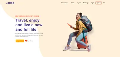 صفحة هبوط احترافيه لشركه سياحيه