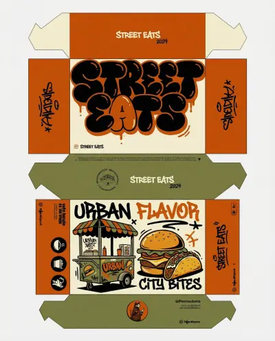 تصميم الهوية البصرية وتغليف المنتجات لعلامة "Street Eats"