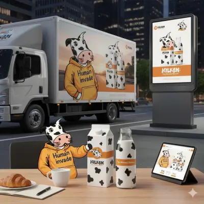 فكرة فكاهية لمنتج خاص بالحليب Milkom