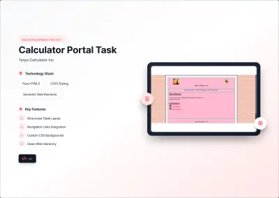 تصميم واجهة بوابة حاسبات (Calculator Portal) باستخدام HTML5 & CSS3