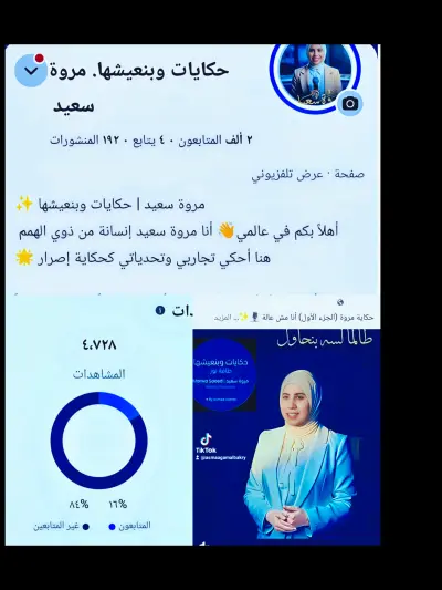 إدارة المحتوى الرقمي و انتاج ومونتاج الفيديوهات لمنصة "حكايات وبنعيشها" - مروة سعيد