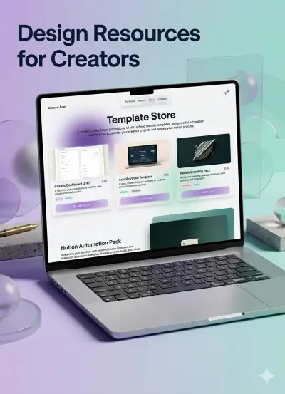 تصميم Landing Page احترافي لمتجر بيع Templates (UI/UX Design)