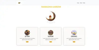 تصميم واجهة موقع رمضاني تفاعلي (Ramadan Kareem UI Design)