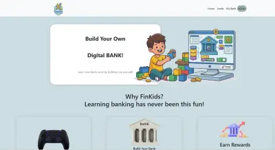 تصميم واجهة موقع تعليمي للأطفال (Fin Kids UI Design)