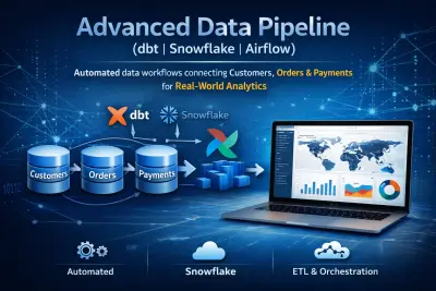 Data pipeline باستخدام dbt و Snowflake و Airflow