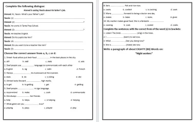 إعداد وتنسيق اختبارات لغة إنجليزية احترافية وشاملة.