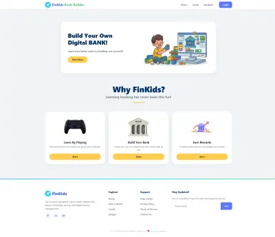 Finkids Bank Builder – Kids Coding Gamified Website
