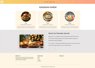 Ramadan Food & Drinks Web Page