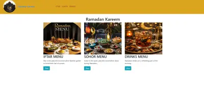 Ramadan Kareem Website – Interactive Ramadan Menu