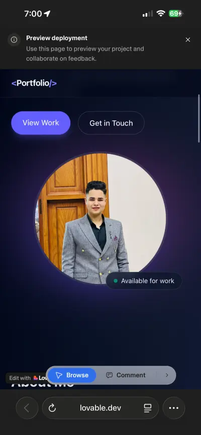 تصميم وتطوير موقع معرض أعمال شخصي تفاعلي (Portfolio)