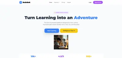 تصميم واجهة منصة تعليمية مبتكرة تعتمد على الذكاء الاصطناعي (Brainbolt)
