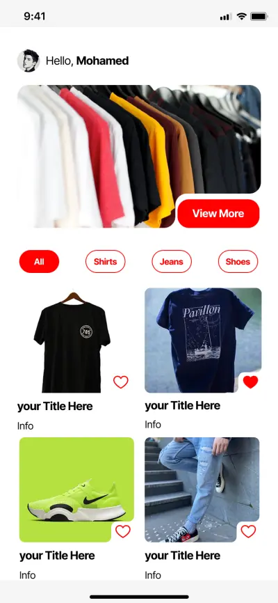 Modern Fashion Shopping App UI