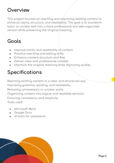 Content Improvement & Rewriting Project