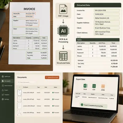 استخراج البيانات من الفواتير والمستندات باستخدام OCR والذكاء الاصطناعي