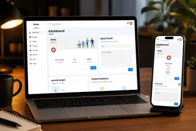 لوحة تحكم احترافية ومتجاوبة لإدارة الحسابات والمشاريع