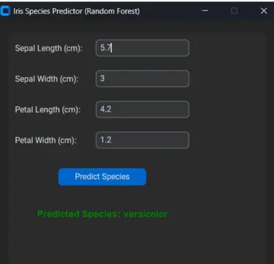 تطبيق ذكاء اصطناعي لتصنيف البيانات (Machine Learning) مع واجهة مستخدم رسومية (GUI)