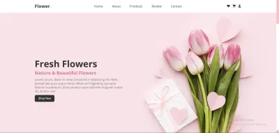 مشروع واجهة ويب بسيط بـ HTML & CSS (flowers website)