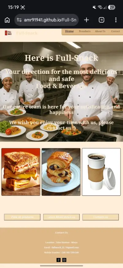 Full-Snack موقع لبيع الوجبات السريعة