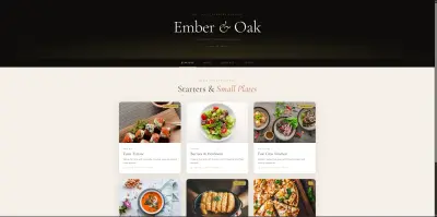تصميم صفحة تعرض مايقدمه المطعم (menu)