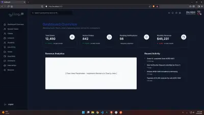 لوحة تحكم لمنصة خدمات قانونية وتدريب (Legal Tech Dashboard)