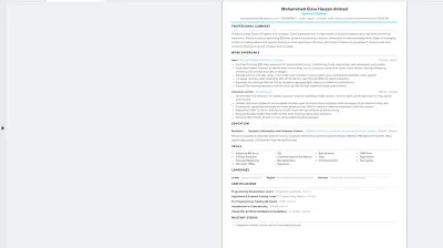 تصميم CV إحترافى يتوافق مع نظام ATS