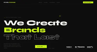 تصميم موقع وكالة إبداعية احترافي بتصميم عصري وجريء (Dark Theme)