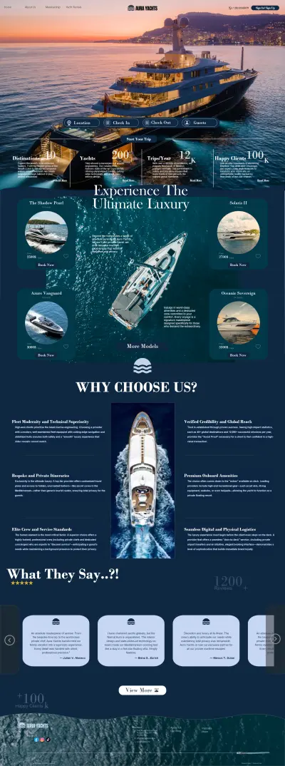 Yacht Rental Landing Page