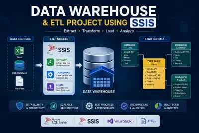 بناء Data Warehouse كامل باستخدام SSIS + تصميم Star Schema وETL احترافي