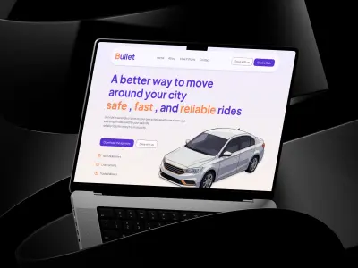 تصميم صفحه هبوط(Landing page) لتطبيق توصيل(Bullet)