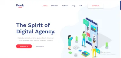 تطوير واجهة وكالة رقمية عصرية | Doob Creative Digital Agency UI