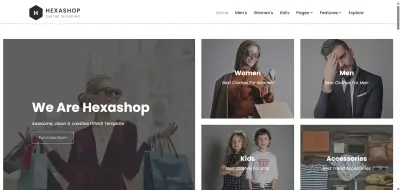 منصة Hexashop للتسوق الإلكتروني | E-commerce Fashion Store UI