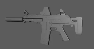 High-Detail 3D Weapon Model – Hard Surface Modeling in Maya  -سلاح 3d