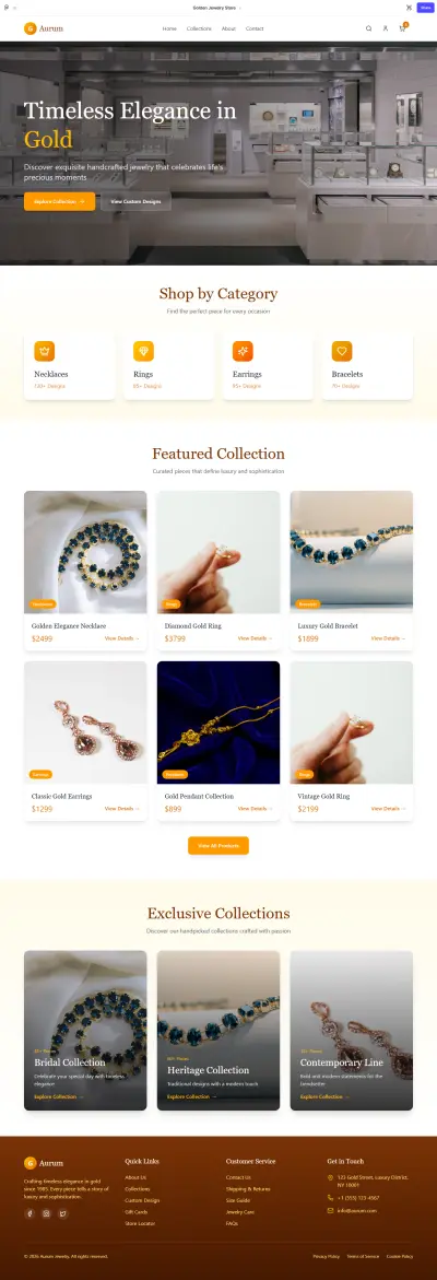 تصميم صفحة هبوط(landing page)لبراند ذهب راقي