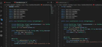 تطبيق محاكاة نظام انتخابات باستخدام java