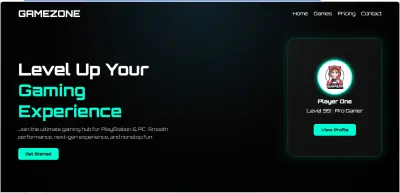 gaming landing page