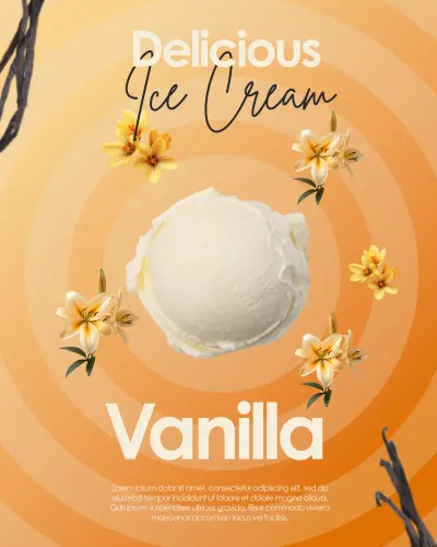 تصميم إعلان آيس كريم فانيليا
