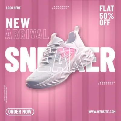 Social Media Ad Design - Professional Sneaker Campaign تصميم إعلان سوشيال ميديا احترافي لبراند أحذية رياضة