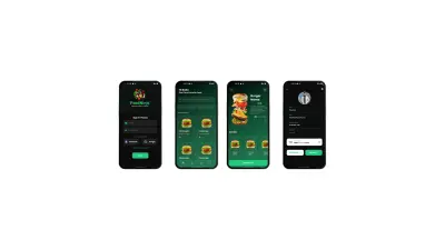 تصميم وتطوير واجهات تطبيق FoodNinja لتوصيل الطعام (Dark Theme)