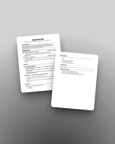 تصميم سيرة ذاتية احترافية CV وعصرية جاهزة للإرسال بصيغة PDF