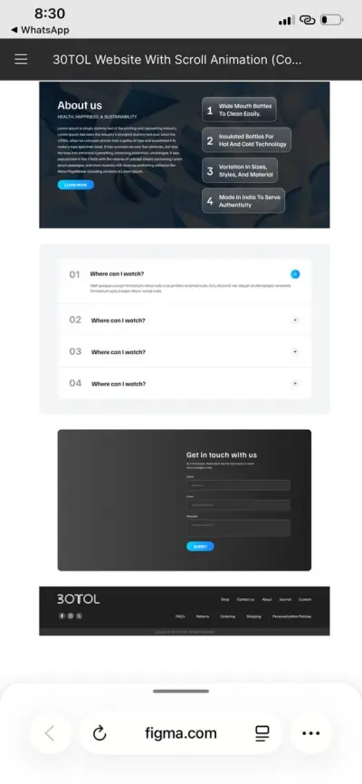 30TOL - موقع متجر زجاجات مياه