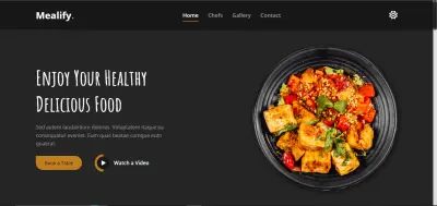 موقع Landing Page لمطعم — Mealify