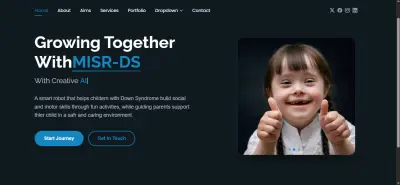موقع تعريفي لمشروع تخرج حقيقي — MISR-DS (روبوت ذكاء اصطناعي لأطفال متلازمة داون)