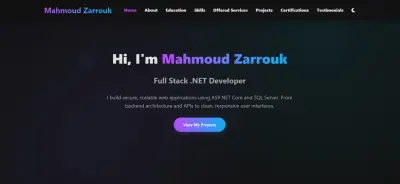 تصميم وتطوير موقع بورتفوليو احترافي متجاوب (Responsive Portfolio Website)