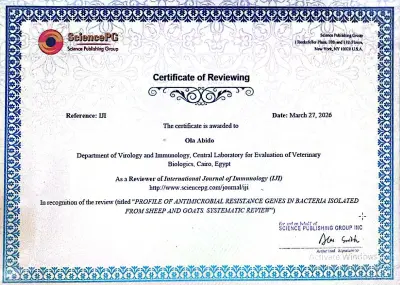 مراجعة علمية للنشر: أنماط جينات مقاومة المضادات الحيوية في بكتيريا معزولة من الأغنام والماعز (مراجعة منهجية)