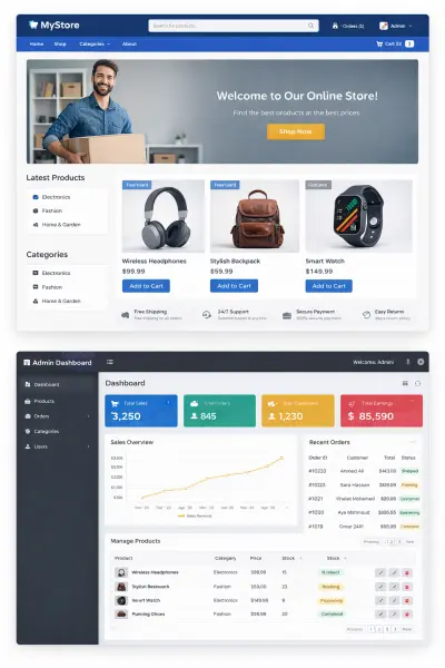 نظام متجر إلكتروني متكامل باستخدام ASP.NET Core