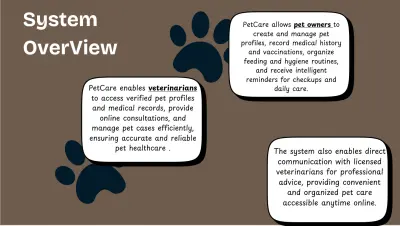 عمل عرض تقديمي لمنصة pet care
