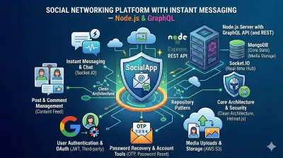منصة تواصل اجتماعي بمراسلة فورية — Node.js & GraphQL