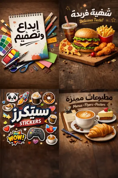 تصميم بوسترات للمطاعم ومنيوهات