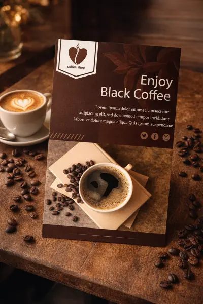 تصميم فلاير ولوجو لبراند Coffee Shop