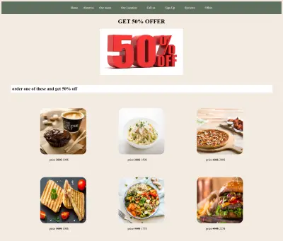 تطوير منيو مطعم  لعرض المنتجات والاكلات المتاحة